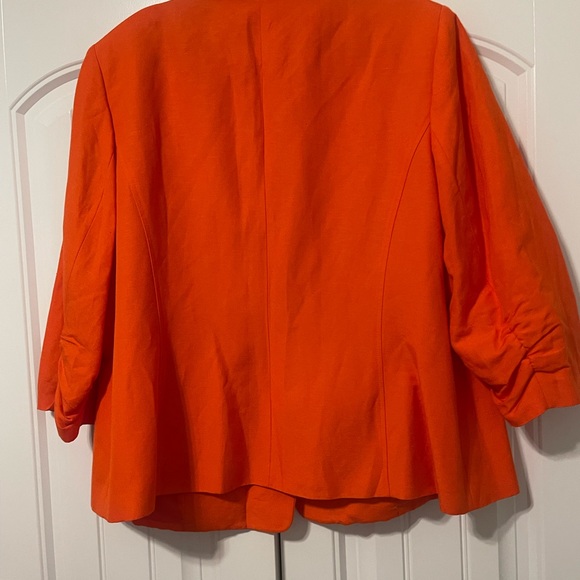 Kasper Bright Orange Linen Blazer 22W - Picture 2 of 5
